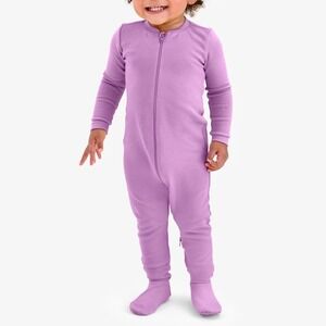 Primary Organic Cotton Lavender Zip Footie Pajamas Size 2